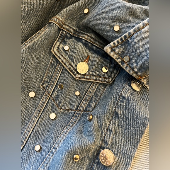 Sandro Denim Jacket with Mirrored Studs - Picture 9 of 10